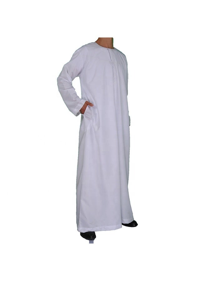 الهديل مجموعة أزياء عربية للرجال من 4 قطع - كندورا/ثوب مصنوعة يدويا مع الحجاب، عصابة الرأس، القبعة السفلية، زي رمضان وعيد - Image 2